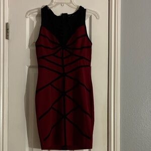 Chic Black and Red Mini Dress